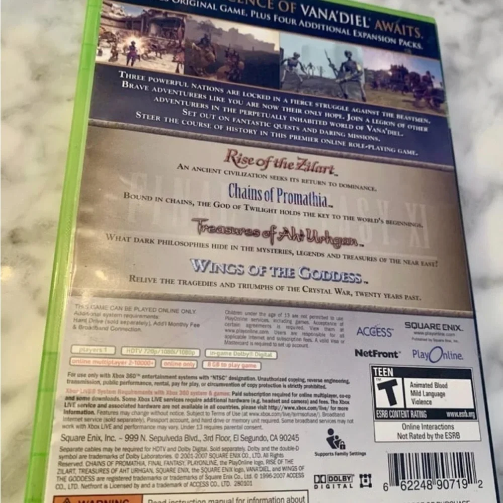 Final Fantasy XI 11 Vana'Diel Collection 4 in one XBOX 360 Game 2007 Tested